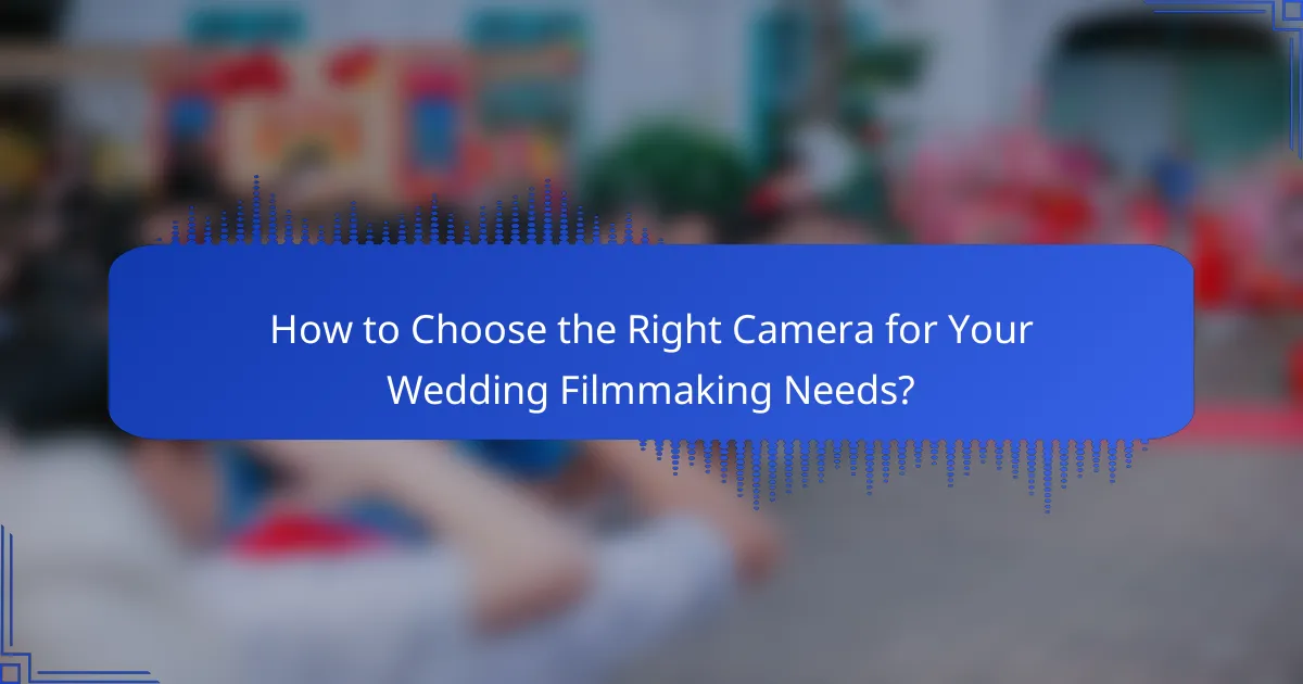 How to Choose the Right Camera for Your Wedding Filmmaking Needs?
