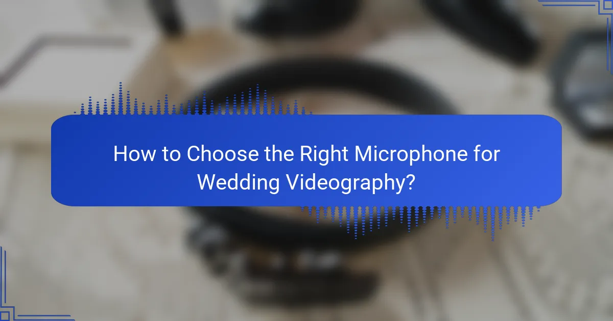 How to Choose the Right Microphone for Wedding Videography?