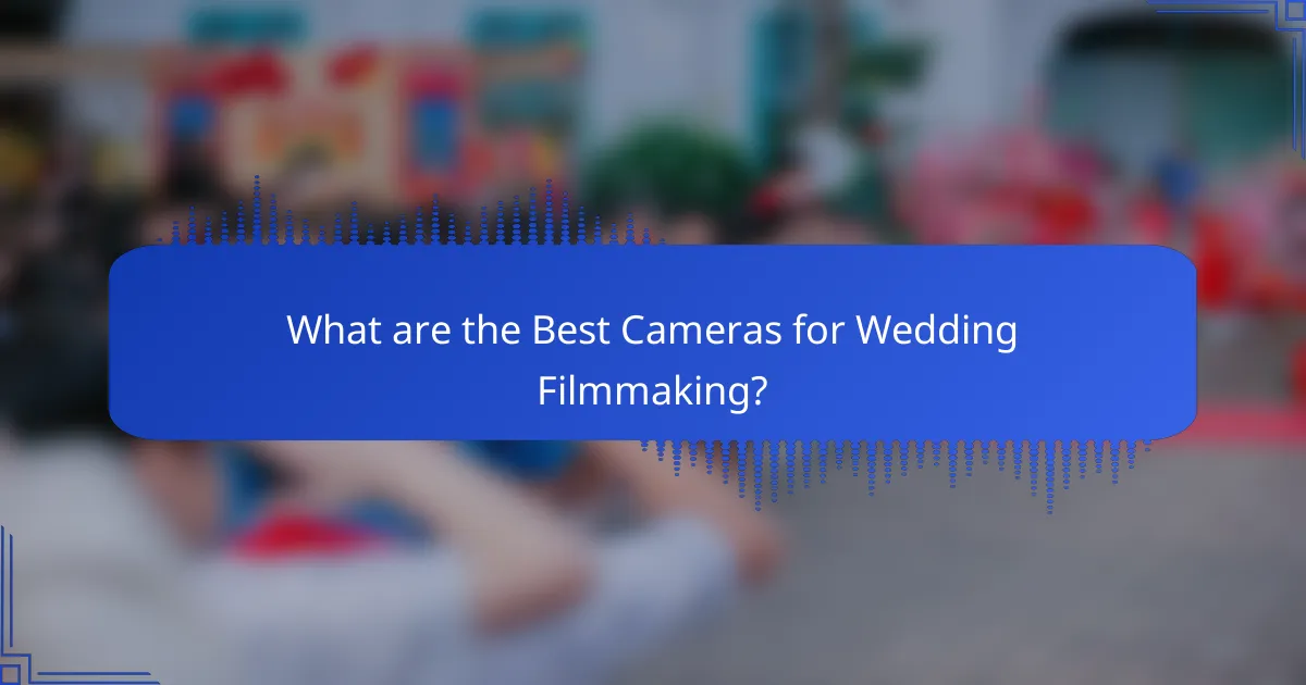 What are the Best Cameras for Wedding Filmmaking?