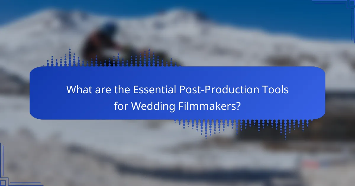 What are the Essential Post-Production Tools for Wedding Filmmakers?