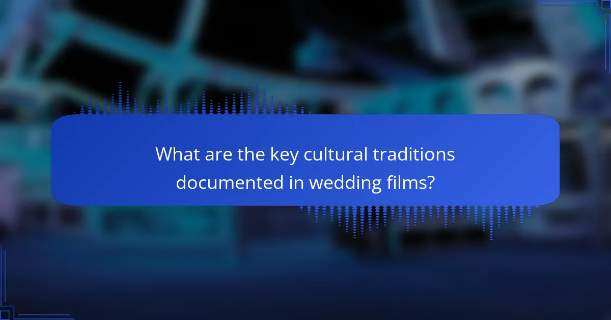 What are the key cultural traditions documented in wedding films?