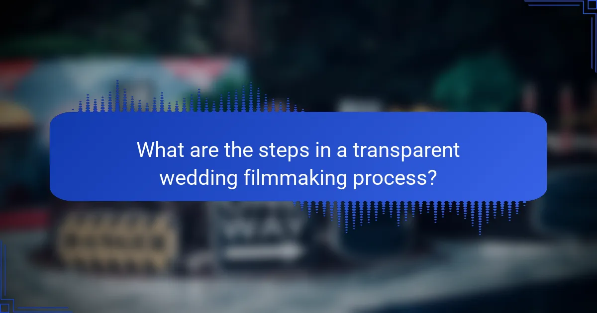 What are the steps in a transparent wedding filmmaking process?