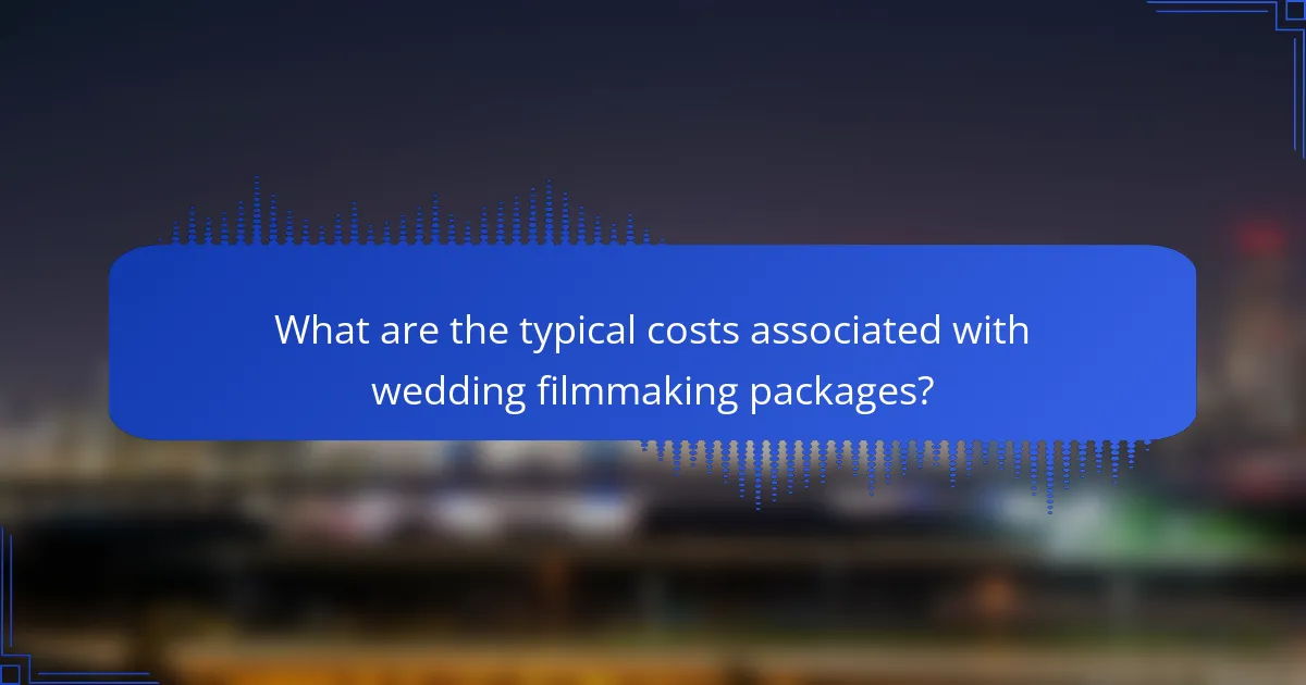 What are the typical costs associated with wedding filmmaking packages?