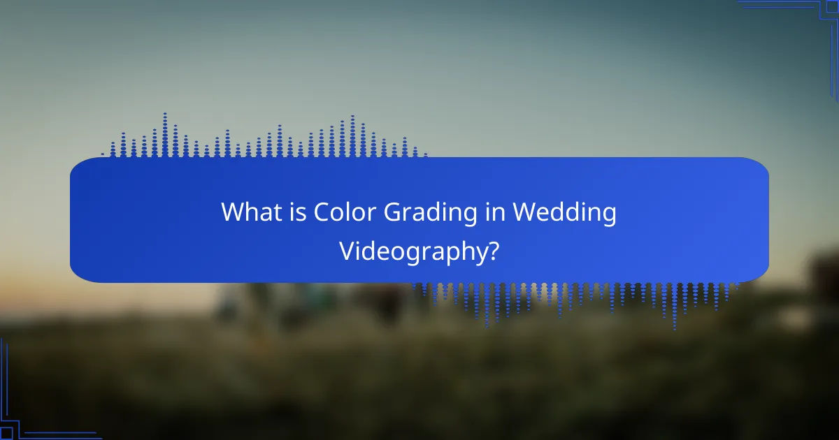 What is Color Grading in Wedding Videography?
