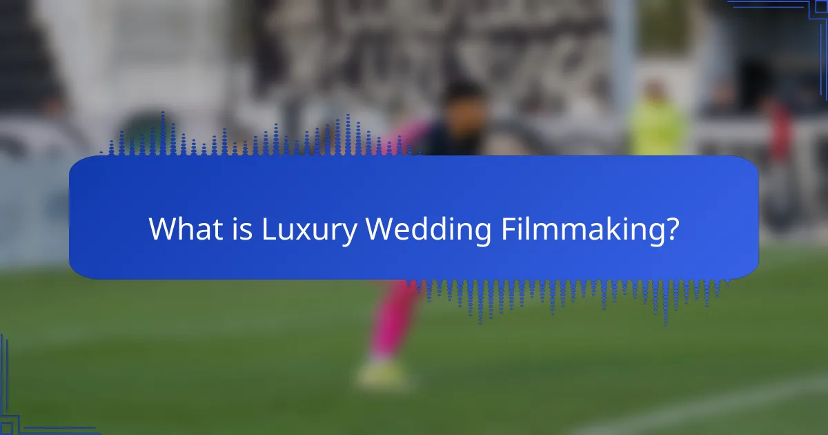 What is Luxury Wedding Filmmaking?
