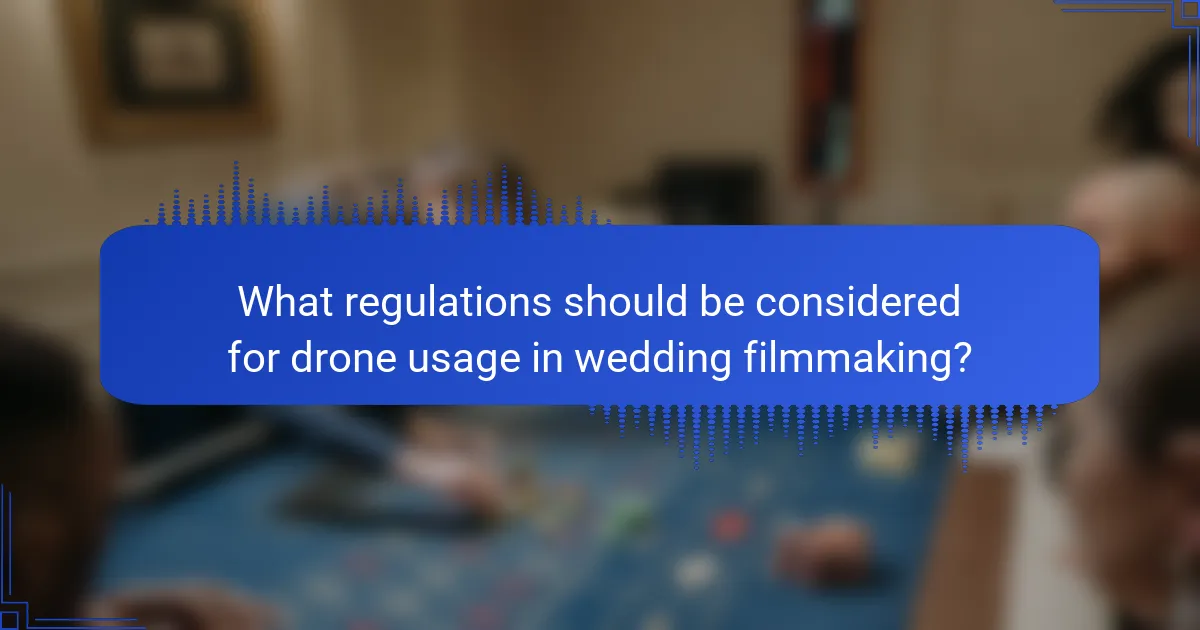 What regulations should be considered for drone usage in wedding filmmaking?